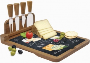 Tabla queso con 4 cuchillos